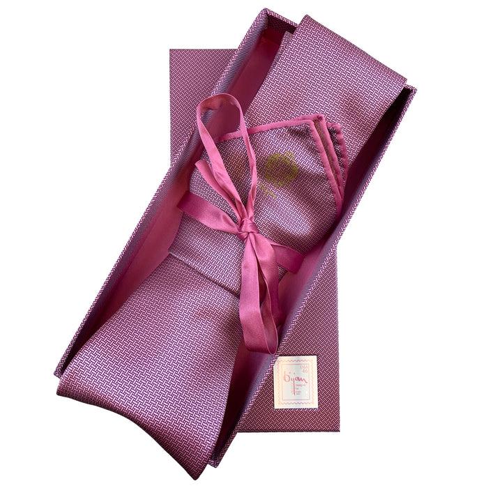 bijan Bijan Pink Pure Silk Tie Set