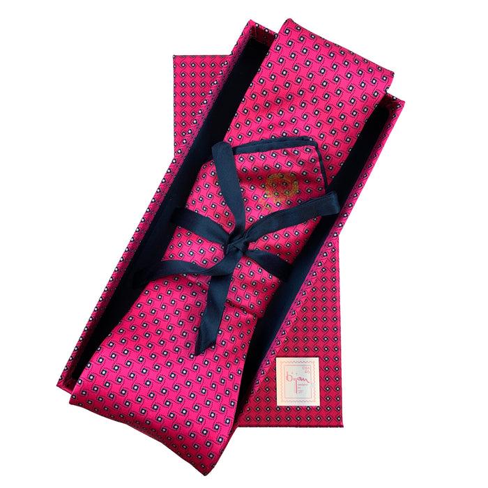 bijan Bijan Pink Pure Silk Tie Set