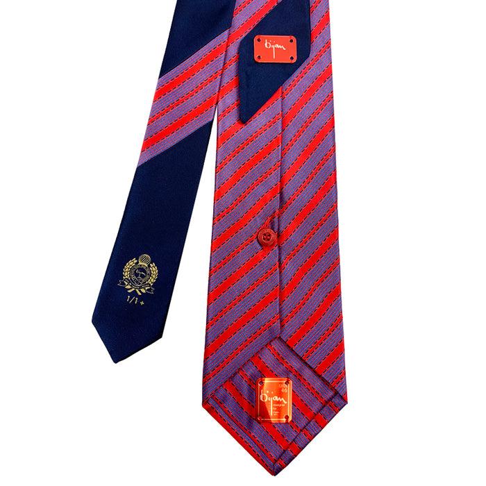 Bijan Bijan Pink Stripe Pure Silk Tie Set