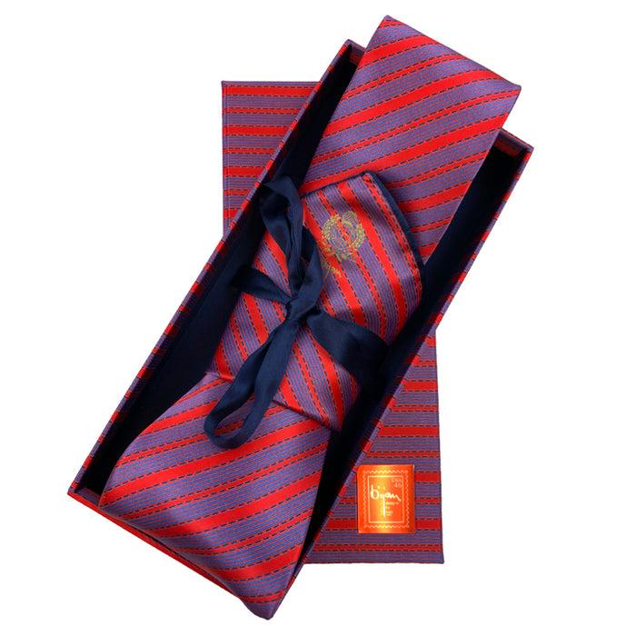 bijan Bijan Pink Stripe Pure Silk Tie Set