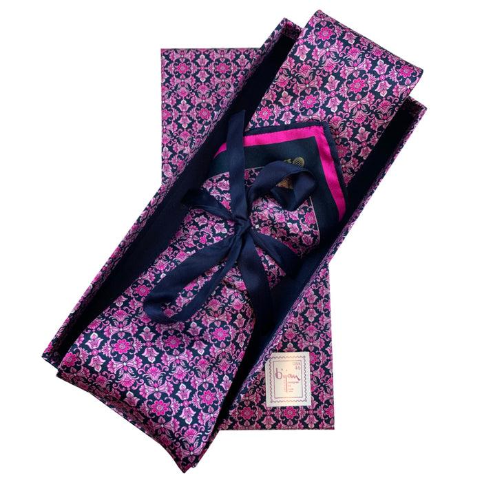 bijan Bijan Pure Silk Tie Set