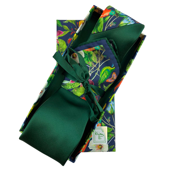 bijan Bijan Pure Silk Tie Set