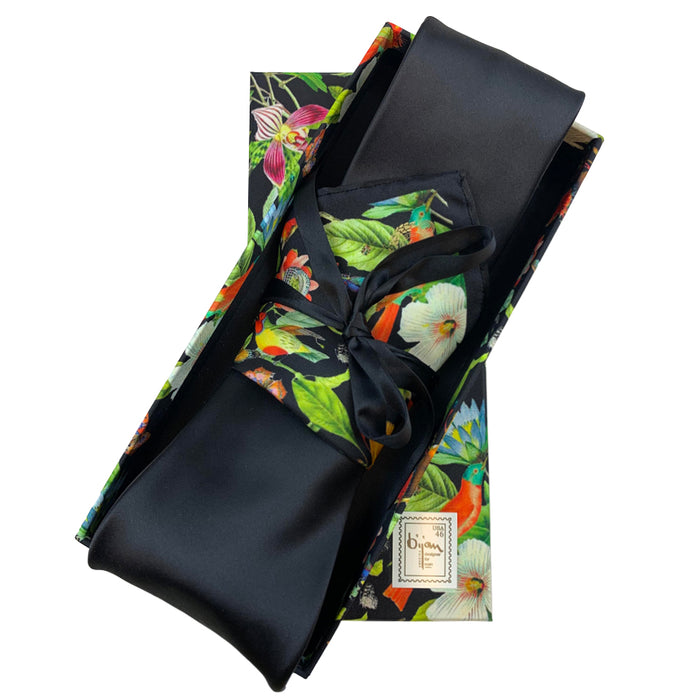 bijan Bijan Pure Silk Tie Set