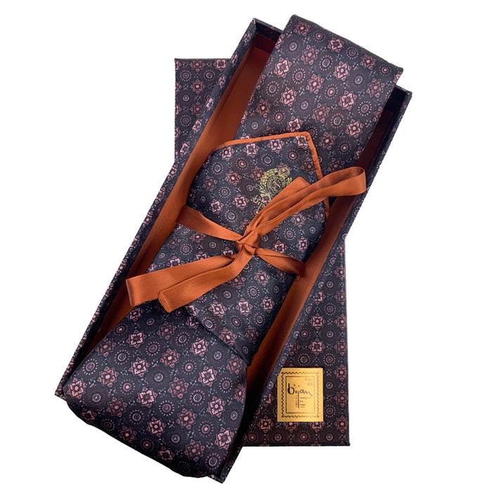 bijan Bijan Pure Silk Tie Set