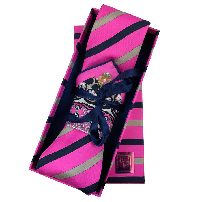 bijan Bijan Pure Silk Tie Set