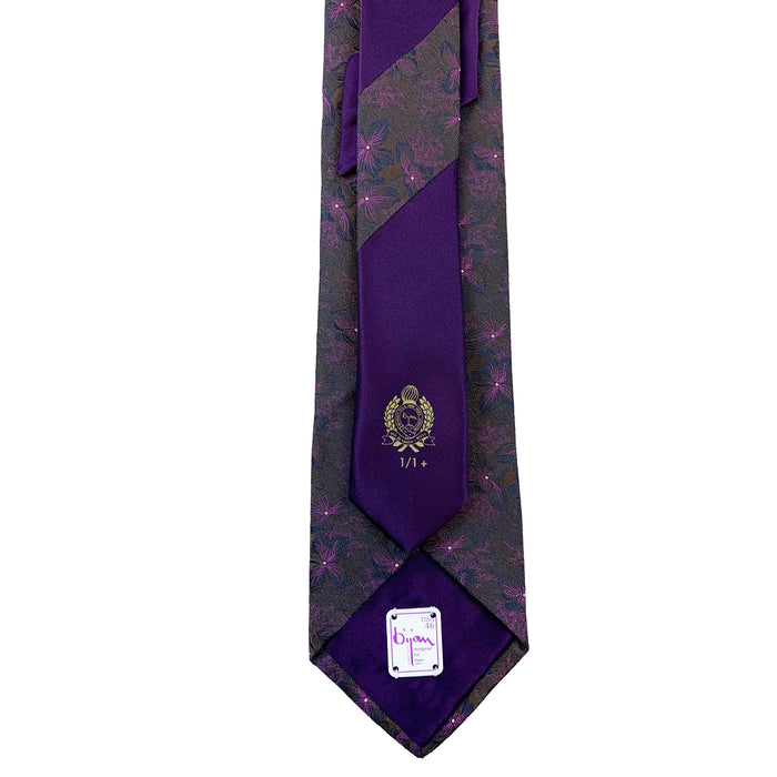Bijan Bijan Purple Pure Silk Tie Set