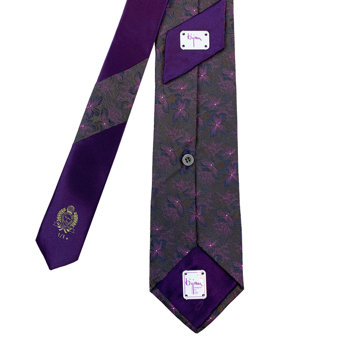 Bijan Bijan Purple Pure Silk Tie Set