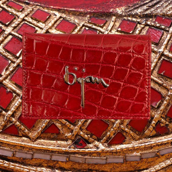 Bijan Bijan Red Alligator Card Holder