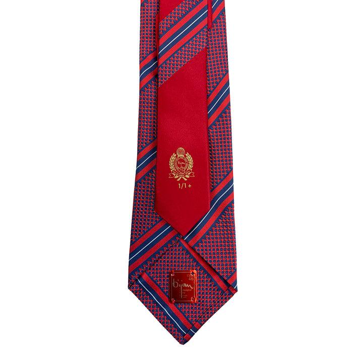 Bijan Bijan Red And Blue Pure Silk Tie Set