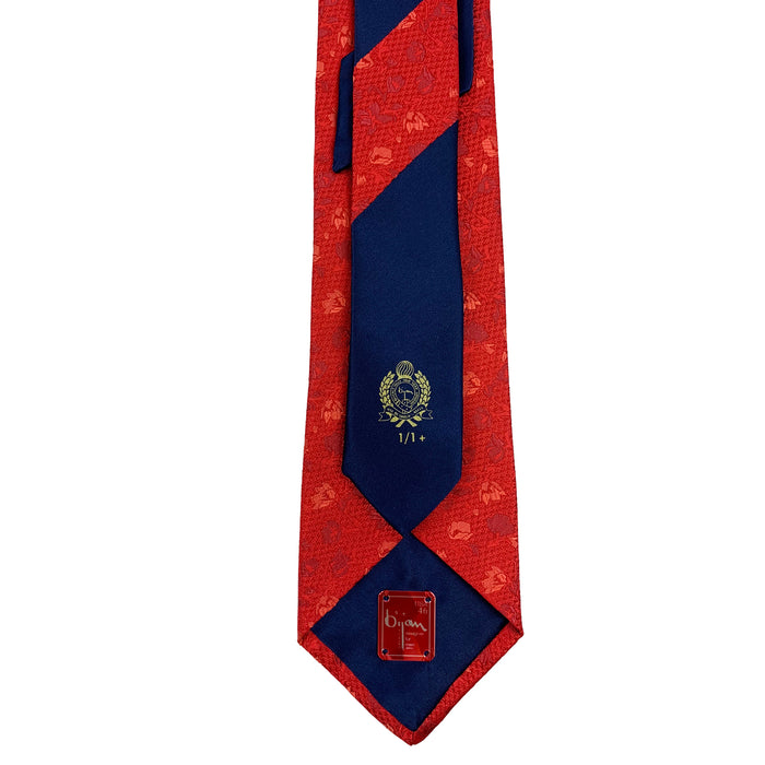 Bijan Bijan Red And Navy Pure Silk Tie Set