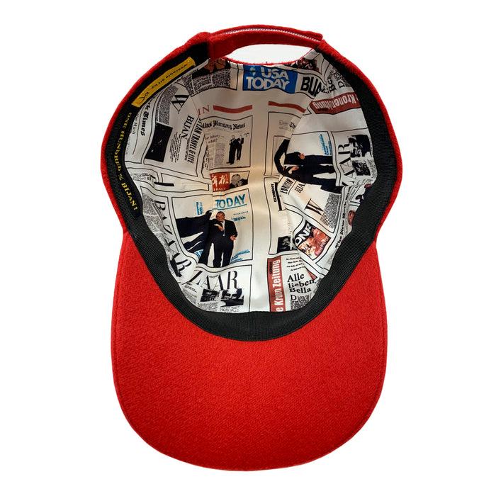 Bijan Bijan Red Cashmere Cap