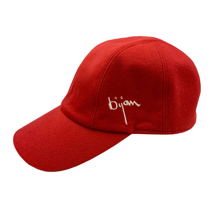 bijan Bijan Red Cashmere Cap