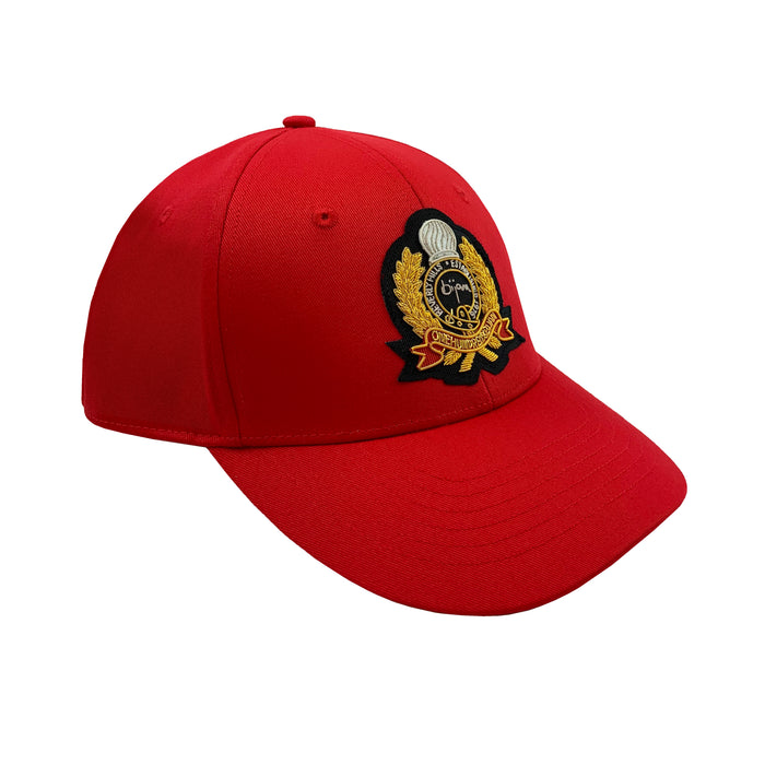 Bijan Bijan Red With Gold Crest Cap