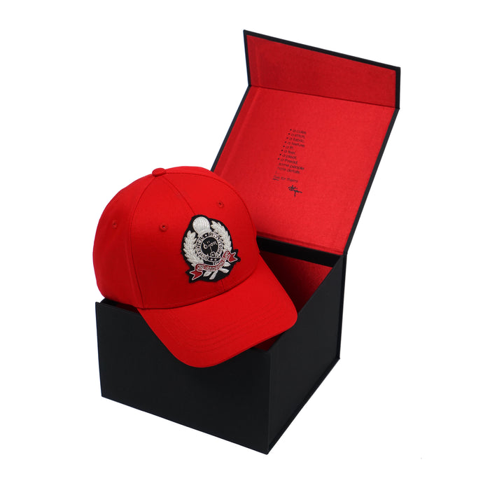 Bijan Bijan Red With Silver Crest Cap