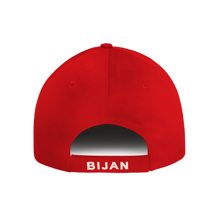 Bijan Bijan Red With Silver Crest Cap