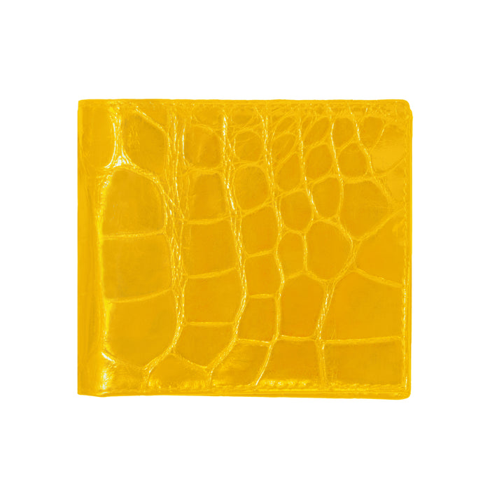 bijan Bijan Yellow Alligator Bi-Fold Wallet