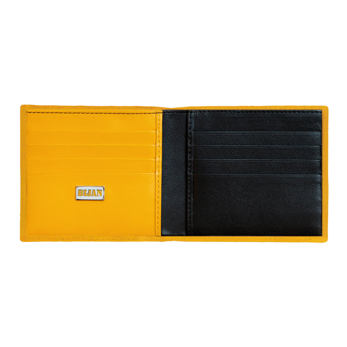 Bijan Bijan Yellow Alligator Bi-Fold Wallet