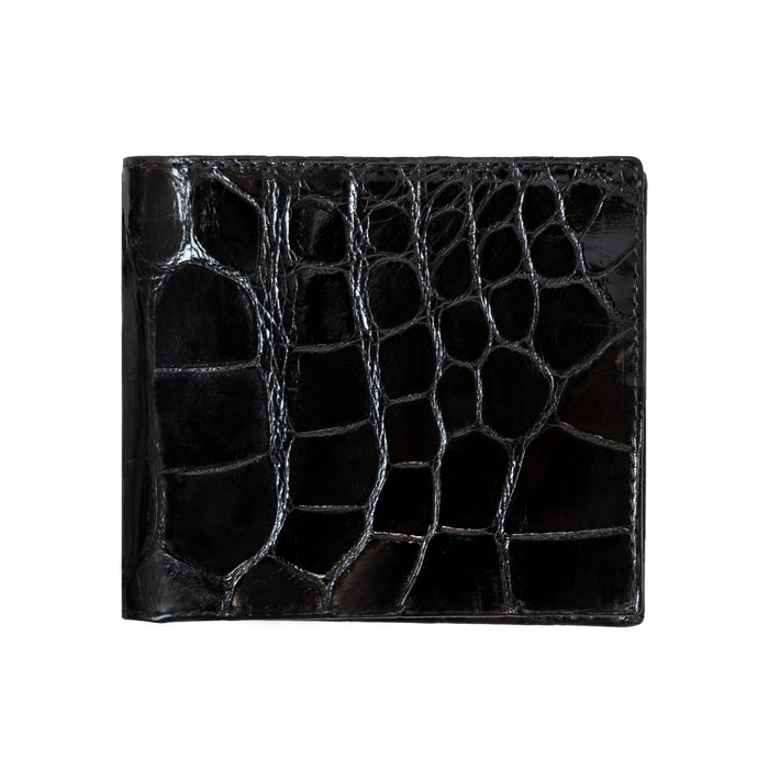 bijan Black Alligator Bi-Fold Wallet