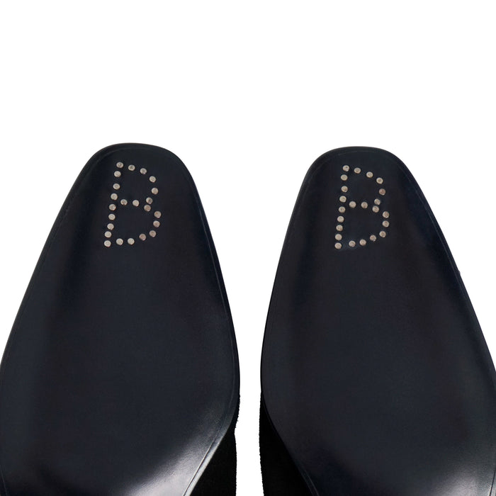 bijan Black and Purple Suede Loafer