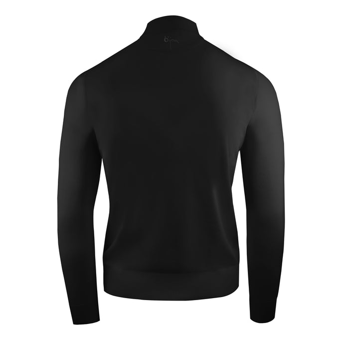 Bijan Black Cashmere And Silk Mock Neck Sweater