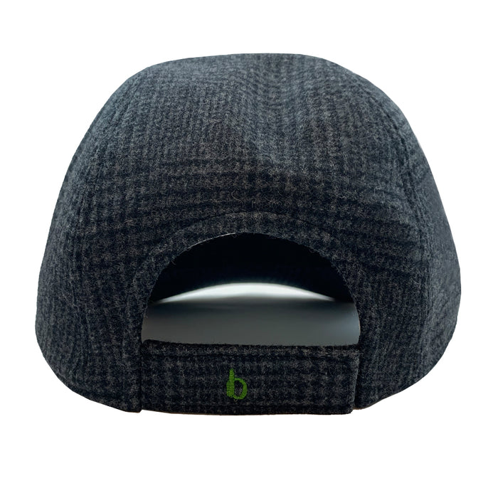 Bijan Black Houndstooth Cashmere Cap