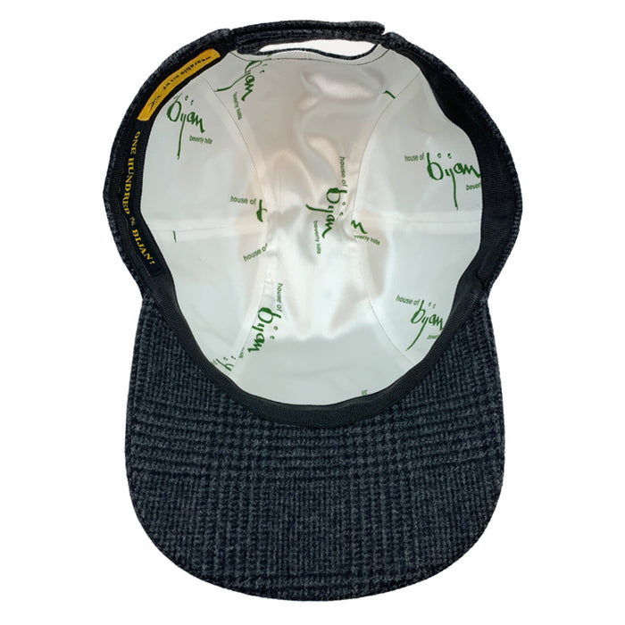 Bijan Black Houndstooth Cashmere Cap