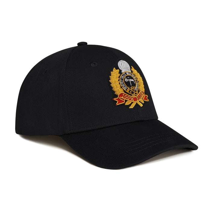 Bijan Black With Gold Crest Cap