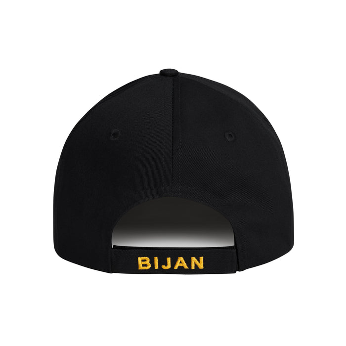 Bijan Black With Gold Crest Cap