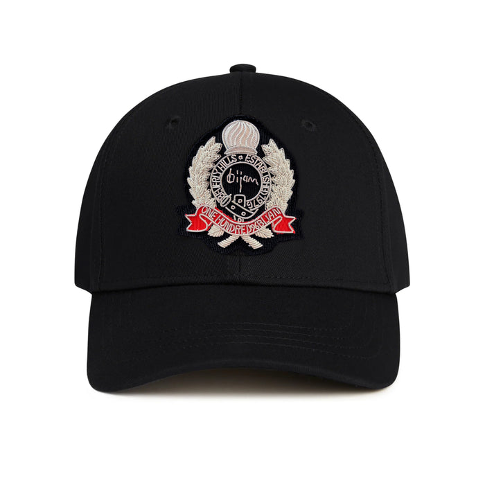 bijan Black with Silver Crest Cap