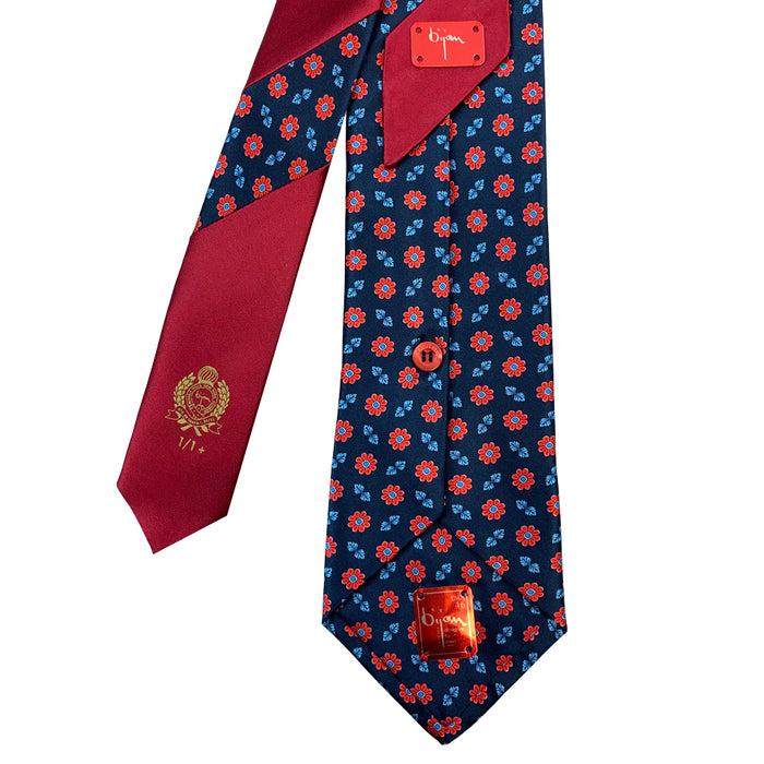 Bijan Bijan Blue And Green Floral Pure Silk Tie Set