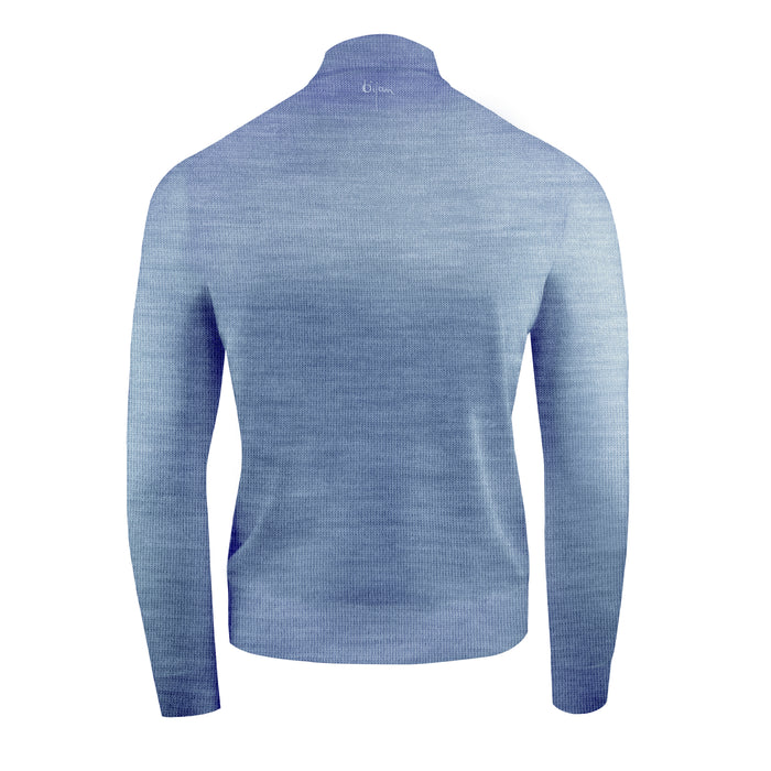 Bijan Blue Cashmere And Silk Mock Neck Sweater