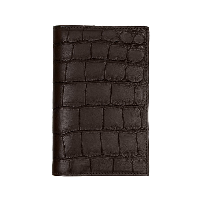 bijan Brown Alligator Passport Holder