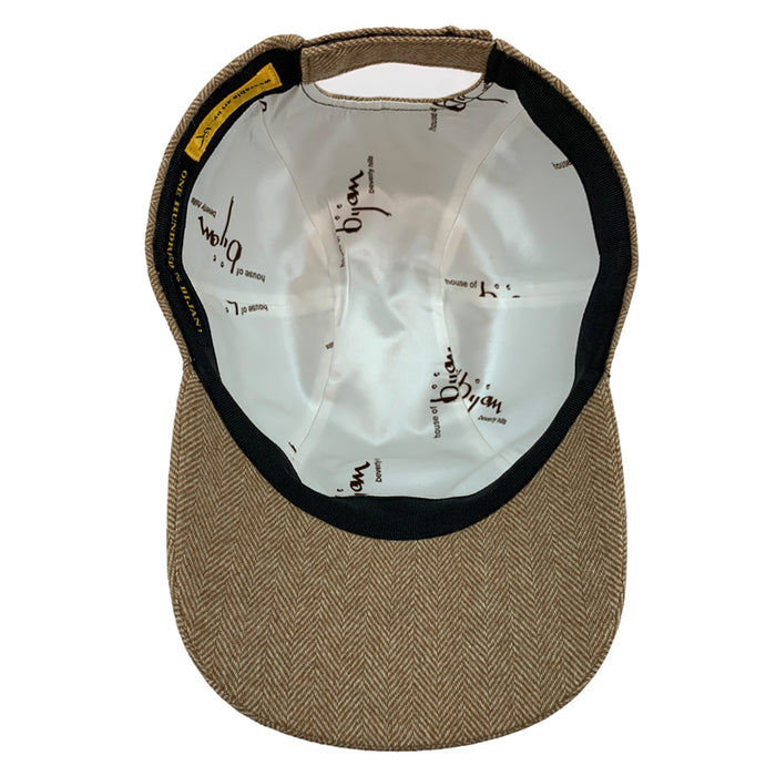Bijan Brown Herringbone Cashmere Cap