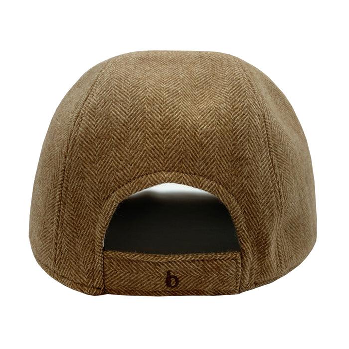Bijan Brown Herringbone Cashmere Cap
