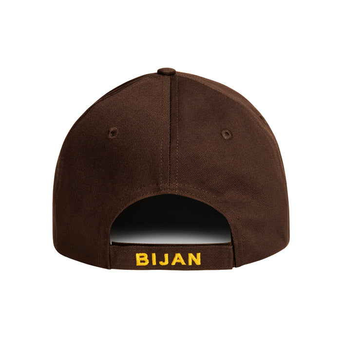 Bijan Brown With Silver Crest Cap
