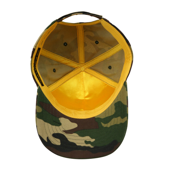 Bijan Camouflage With Gold Crest Cap