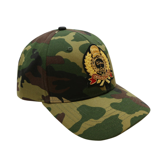 Bijan Camouflage With Gold Crest Cap