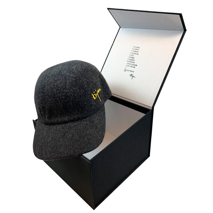 Bijan Dark Grey Cashmere Cap