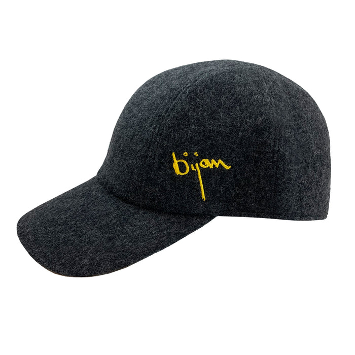 bijan Dark Grey Cashmere Cap