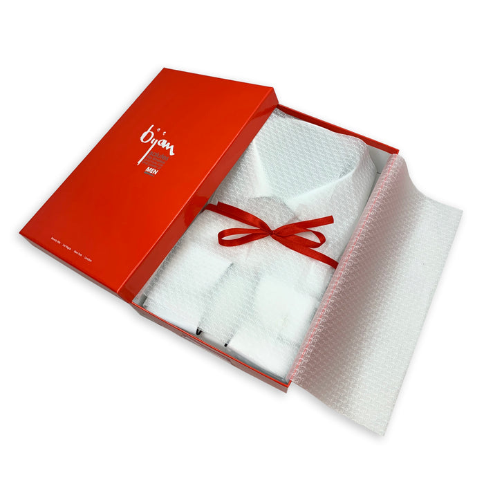Bijan Dress Shirt With Bijan Yellow Piping Detail