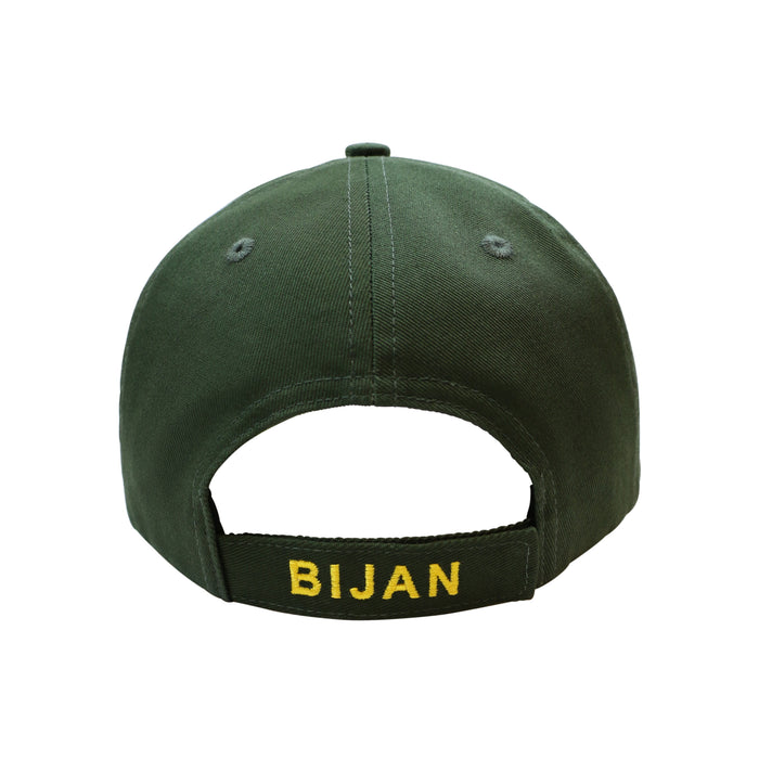 Bijan Green With Gold Crest Cap