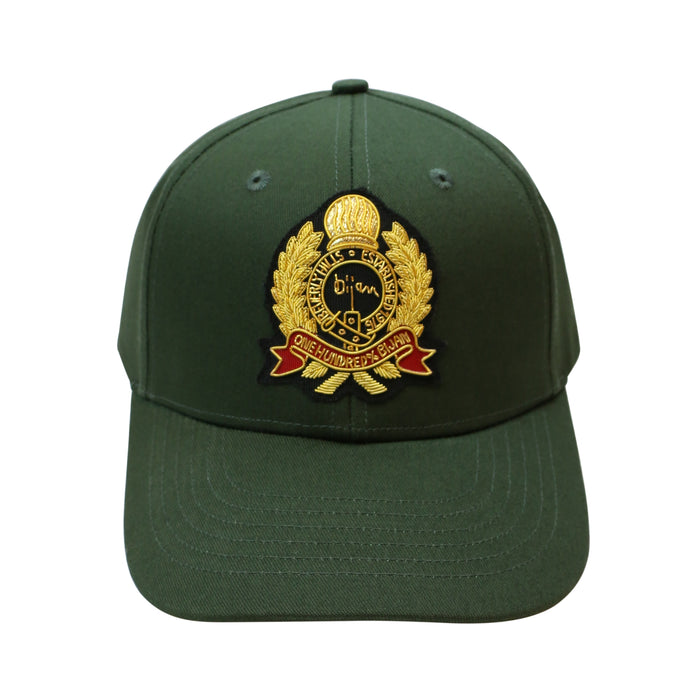 bijan Green with Gold Crest Cap