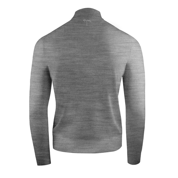 Bijan Grey Cashmere And Silk Mock Neck Sweater