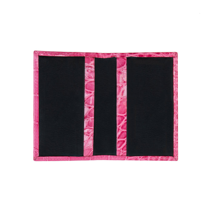 Bijan Hot Pink Alligator Card Holder