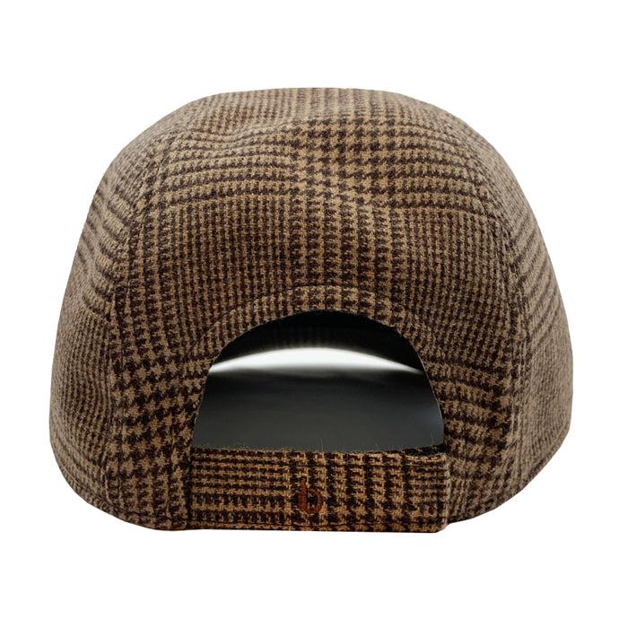 Bijan Light Brown Houndstooth Cashmere Cap