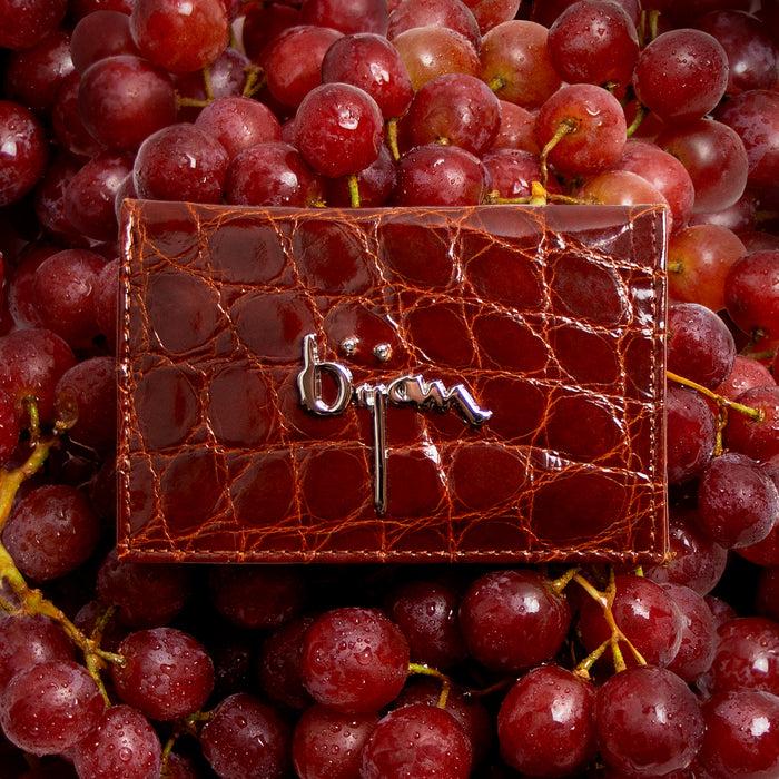 Bijan Mahogany Alligator Card Holder