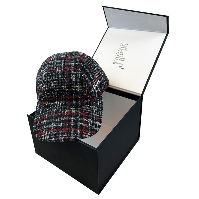 Bijan Multi Plaid Cashmere Cap