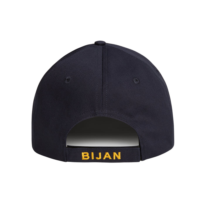 Bijan Navy With Gold Crest Cap