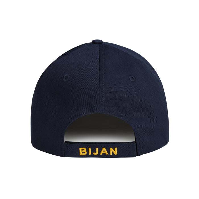 Bijan Navy With Silver Crest Cap