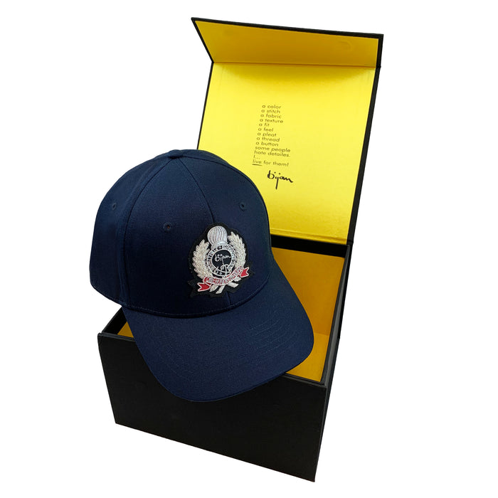 Bijan Navy With Silver Crest Cap